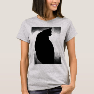 ブラックキャットシルエットTシャツ(フロントプリント) Tシャツ