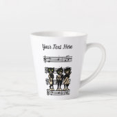 ブラックキャットジャズシートミュージシャン楽譜 カフェラテマグ (右)