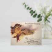 ブラックキャットジャックオランタンパンプキンこうもりフクロウ ポストカード (スタンド正面)