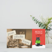 ブラックキャットスカーフクリスマスレッドストライプ シーズンカード (スタンド正面)