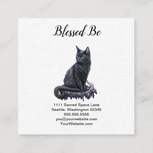 ブラックキャットスクエアビジネスカード スクエア名刺 (裏面)