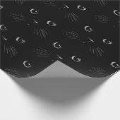 ブラックキャットスケッチポートレートパターン ラッピングペーパー (角)