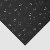 ブラックキャットスケッチポートレートパターン 薄葉紙 (詳細)