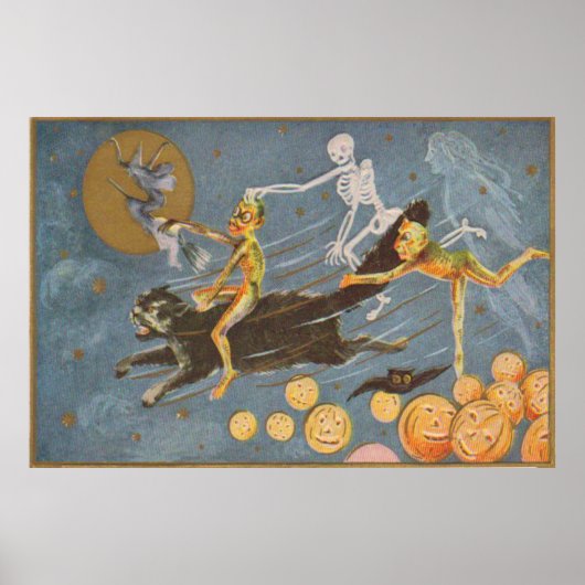 ブラックキャットスケルトン幽霊ウィッチデーモン ポスター (正面)