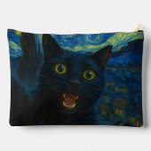 ブラックキャットスタリーナイトバンゴッホキャットセルフィー アクセサリーポーチ (裏面)
