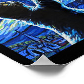 ブラックキャットスタリーナイトビンセント・ヴァンゴッホハロウィーン ポスター (角)