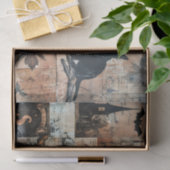 ブラックキャットスタンプヴィンテージハロウィーンデコパージュ 薄葉紙 (ギフト)