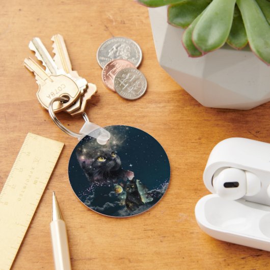 ブラックキャットスターリーナイトキーチェーン キーホルダー (デスク)