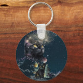 ブラックキャットスターリーナイトキーチェーン キーホルダー (正面)