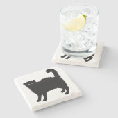 ブラックキャットストーンコースター ストーンコースター (横)