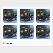 ブラックキャットスノーウィースライドクリスマスデコール スクエアシール (シート)