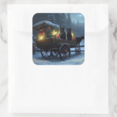 ブラックキャットスノーウィースライドクリスマスデコール スクエアシール (バッグ)