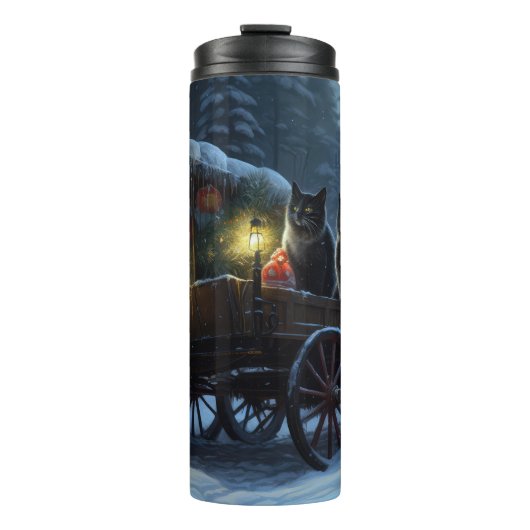 ブラックキャットスノーウィースライドクリスマスデコール タンブラー (正面)