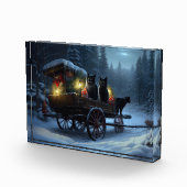 ブラックキャットスノーウィースライドクリスマスデコール フォトブロック (右)