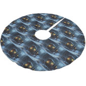 ブラックキャットスノーウィースライドクリスマスデコール ブラッシュドポリエステルツリースカート (アングル)