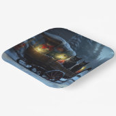 ブラックキャットスノーウィースライドクリスマスデコール ペーパープレート (傾斜あり)