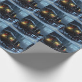 ブラックキャットスノーウィースライドクリスマスデコール ラッピングペーパー (角)