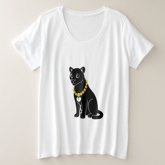 ブラックキャットスワッグ プラスサイズTシャツ (デザイン正面)