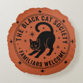 ブラックキャットソサエティヴィンテージカボチャ ラウンドクッション (正面)