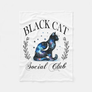 ブラックキャットソーシャルクラブシアルキャットハロウィンゴシック フリースブランケット
