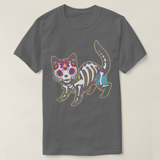 ブラックキャットデイオブザデッドシュガースカル Tシャツ (デザイン正面)