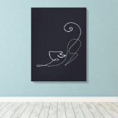 ブラックキャットデザイン |かわいい猫 キャンバスプリント (インサイチュ (ウッドフロア))