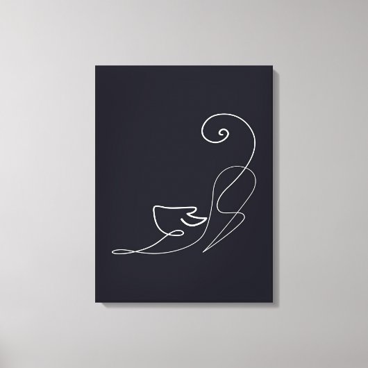 ブラックキャットデザイン |かわいい猫 キャンバスプリント (正面)