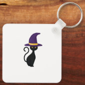 ブラックキャットデザイン | ハロウィン | 猫好きキーチェーン キーホルダー (裏面)