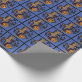 ブラックキャットトンムストーンこうもりハロウィーン ラッピングペーパー (角)