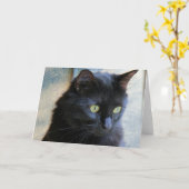 ブラックキャットノートカー空白のド カード (黄色い花)