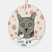 ブラックキャットハパーソナライズされたンドスケッチ セラミックオーナメント (左)