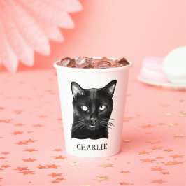 ブラックキャットハパーソナライズされたンドスケッチ 紙コップ