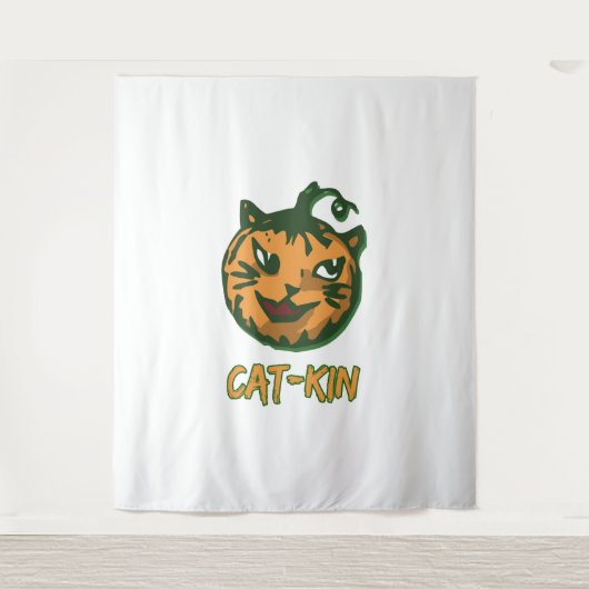 ブラックキャットハロウィンハロウィーンコスチューム タペストリー (正面)