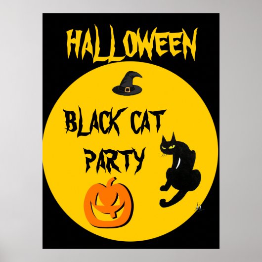 ブラックキャットハロウィンパーティー ポスター (正面)