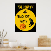 ブラックキャットハロウィンパーティー ポスター (キッチン)