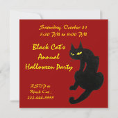 ブラックキャットハロウィンパーティー 招待状 (裏面)