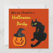 ブラックキャットハロウィンパーティー 招待状 (正面)