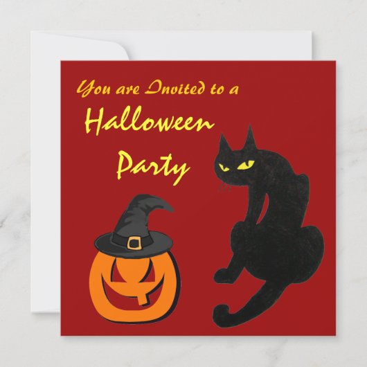 ブラックキャットハロウィンパーティー 招待状 (正面)