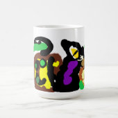 ブラックキャットハロウィーンおもしろい コーヒーマグカップ (中央)