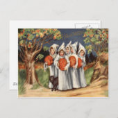 ブラックキャットハロウィーンのカボチャのちょうちんパンプキン幽霊 ポストカード (正面/裏面)