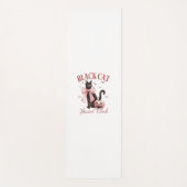 ブラックキャットハロウィーンコケットソーシャルクラブピンクボウ ヨガマット (正面)