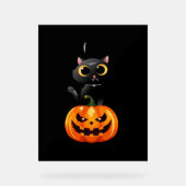 ブラックキャットハロウィーンデザイン不気味- Pumpkin Art for アクリルサイン (正面)