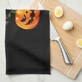 ブラックキャットハロウィーンデザイン不気味- Pumpkin Art for キッチンタオル (四つ折り)