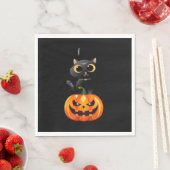 ブラックキャットハロウィーンデザイン不気味- Pumpkin Art for スタンダードランチョンナプキン (インサイチュ)