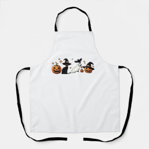 ブラックキャットハロウィーンパンプキンブー幽霊ウィッチ不気味 エプロン