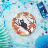 ブラックキャットハロウィーン秋秋 ペーパープレート (パーティー)