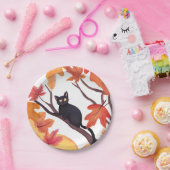 ブラックキャットハロウィーン秋秋 ペーパープレート (パーティー)