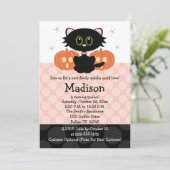 ブラックキャットハロウィーン誕生日招待状 招待状 (スタンド正面)