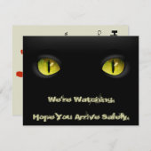 ブラックキャットハローウィンパーティ招待状付血文字 招待状 (正面/裏面)