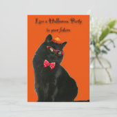 ブラックキャットハローウィンパーティ招待状 招待状 (スタンド正面)
